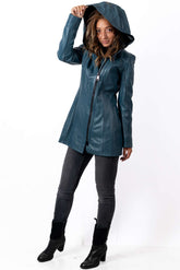 Women's leather jacket Zornitsa Aquamarine